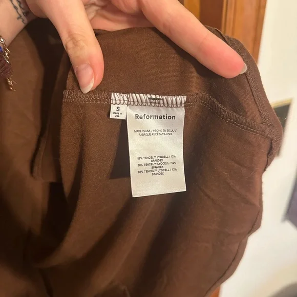 Reformation Tessa Knit Two Piece in Chestnut - Picture 6 of 6